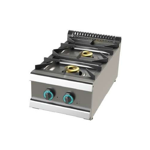 Cocina a gas sobremesa de 2 fuegos 6+4,5 Kw SerIe 700 JUNEX con medidas 400x730x240h mm FO7N200B