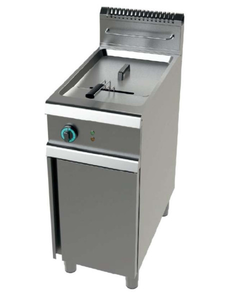 Freidora a gas 1cuba limpia de 21 litros con 19Kw Serie 900 JUNEX con medidas 400x900x900h mm FG9C121