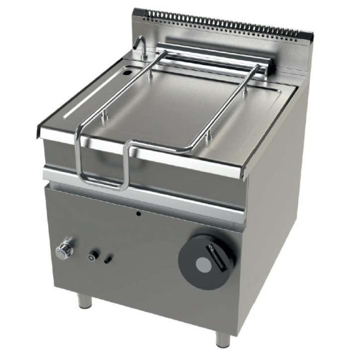 Sartén basculante a gas 80 litros 22Kw fondo cuba en acero inoxidable AISI-304 Serie 900 JUNEX con medidas 800x900x900h