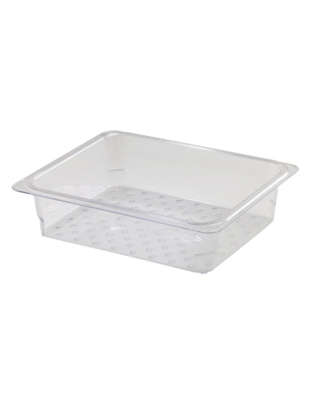 Recipiente colador GN 1/2 - 26,5 x 32,5 x 7,6 cm (No incluye cubeta) - Transparente - Venta 1 unidad.