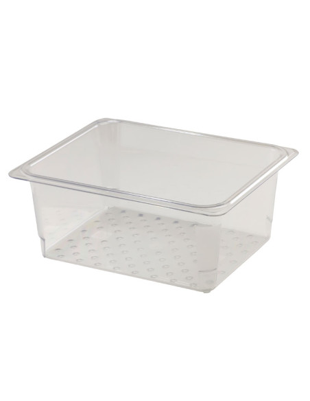 Recipiente colador GN 1/2 - 26,5 x 32,5 x 12,7 cm - (No incluye cubeta) Transparente - Venta 1 unidad.