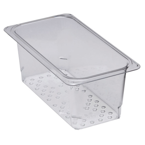 Recipiente colador GN 1/3 - 17,6 x 32,5 x 12,5 cm - Transparente - Venta 1 unidad.