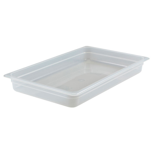 Recipiente GN 1/1 13 L - 32,5 x 53 x 10 cm - (No incluye tapa) - Blanco translúcido - Venta 1 unidad.