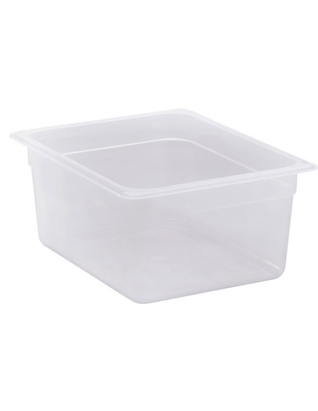 Recipiente GN 1/2 8,9 L - 26,5 x 32,5 x 15 cm (No incluye tapadera) - Blanco translúcido - Venta 1 unidad.