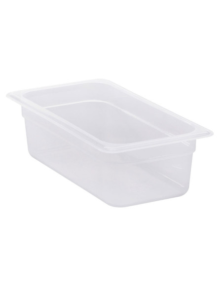Recipiente GN 1/3 3,6 L - 17,6 x 32,5 x 10 cm (No incluye tapadera) - Blanco translúcido - Venta 1 unidad.