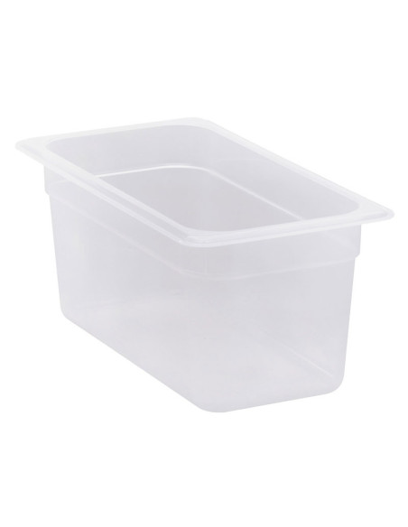 Recipiente GN 1/3 5,3 L - 17,6 x 32,5 x 15 cm (No incluye tapadera) - Blanco translúcido - Venta 1 unidad.