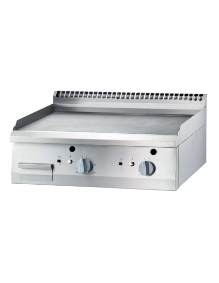 Fry top a gas acero rectificado sobremesa placa lisa 800x700x250h mm 13Kw Línea Varsovia