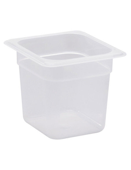 Recipiente GN 1/6 2,2 L - 16,2 x 17,6 x 15 cm - Blanco translúcido - Venta 1 unidad.
