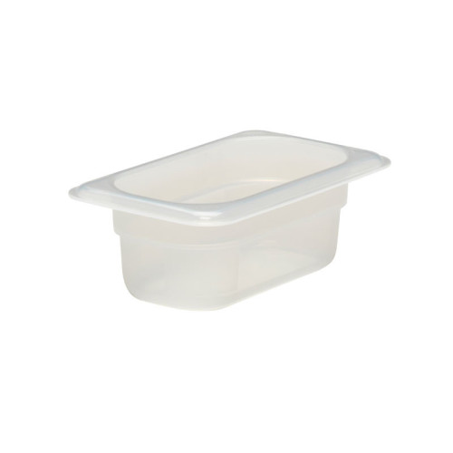 Recipiente GN 1/9 570 ml - 10,8 x 17,6 x 6,5 cm - Blanco translúcido - Venta 1 unidad.