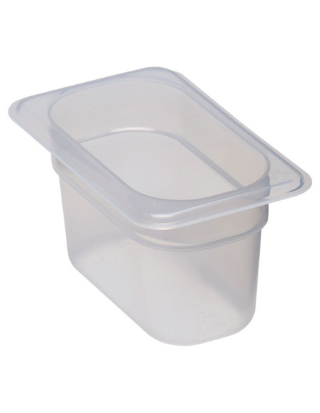 Recipiente GN 1/9 850 ml - 10,8 x 17,6 x 10 cm - Blanco translúcido - Venta 1 unidad.