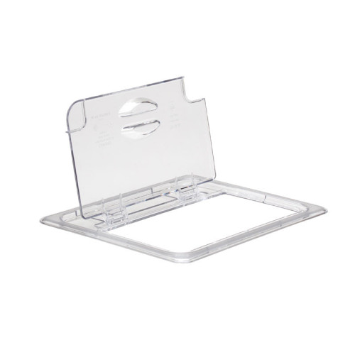 Tapa FlipLid con muesca GN 1/2 - 26,5 x 32,5 cm - (No incluye cubeta) - Transparente - Venta 1 unidad.