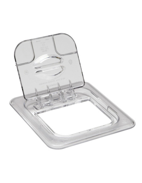 Tapa con bisagra FlipLid GN 1/6 - 16,2 x 17,6 cm - Transparente - Venta 1 unidad.