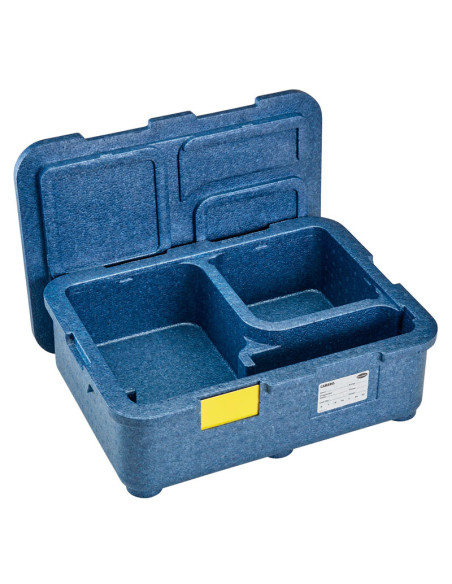 Caja menú de 4 compartimentos - 48,5 x 35 x 16,5 cm - Azul frío