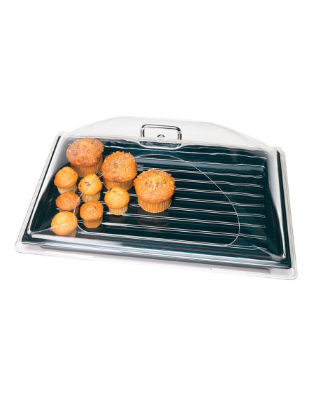 Cubierta abovedada con 1 abertura en lado largo - 50,8 x 30,5 x 16,8 cm - Transparente