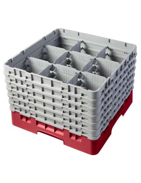 Cesta de lavado 9 comp. 1 altura - 14,8 cm Ø máx. - alt. máx. 9,4 cm - 50 x 50 x 14,3 cm - Negro