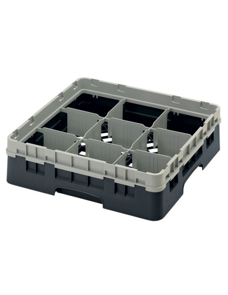 Cesta de lavado 9 comp. 1 altura - 14,8 cm Ø máx. - alt. máx. 9,4 cm - 50 x 50 x 14,3 cm - Verde sherwood