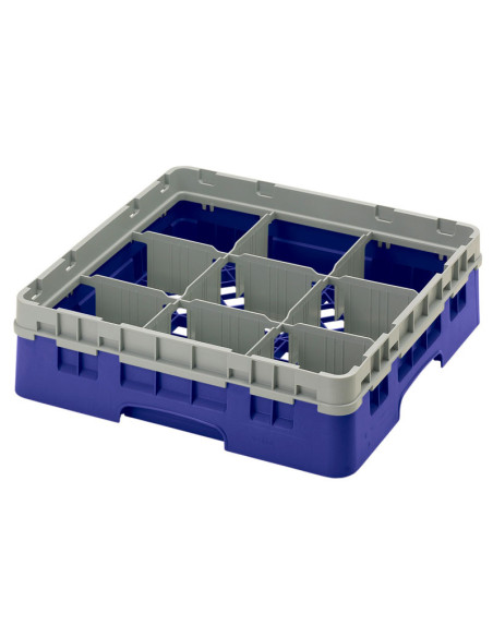 Cesta de lavado 9 comp. 1 altura - 14,8 cm Ø máx. - alt. máx. 9,4 cm - 50 x 50 x 14,3 cm - Cerceta