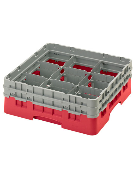 Cesta de lavado 9 comp. 2 alturas - 14,8 cm Ø máx. - alt. máx. 13,5 cm - 50 x 50 x 18,4 cm - Azul