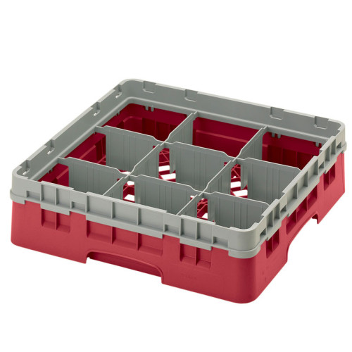 Cesta de lavado 9 comp. 2 alturas - 14,8 cm Ø máx. - alt. máx. 13,5 cm - 50 x 50 x 18,4 cm - Negro