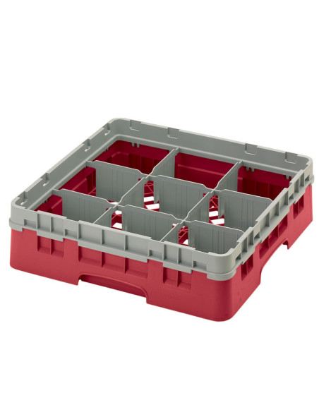 Cesta de lavado 9 comp. 2 alturas - 14,8 cm Ø máx. - alt. máx. 13,5 cm - 50 x 50 x 18,4 cm - Negro