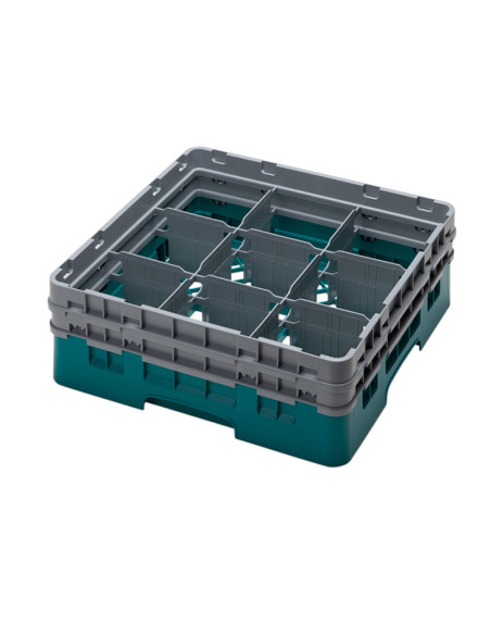 Cesta de lavado 9 comp. 3 alturas - 14,8 cm Ø máx. - alt. máx. 17,6 cm - 50 x 50 x 22,5 cm - Negro