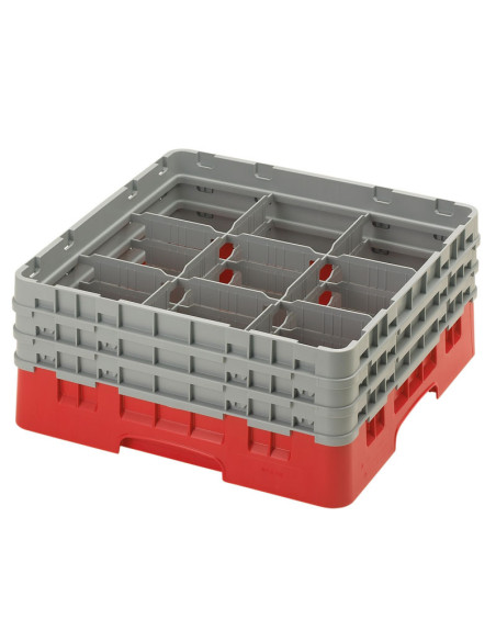 Cesta de lavado 9 comp. 3 alturas - 14,8 cm Ø máx. - alt. máx. 17,6 cm - 50 x 50 x 22,5 cm - Azul