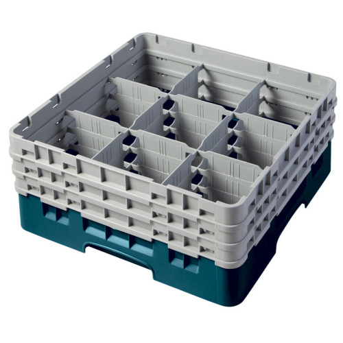 Cesta de lavado 9 comp. 3 alturas - 14,8 cm Ø máx. - alt. máx. 17,6 cm - 50 x 50 x 22,5 cm - Arándano