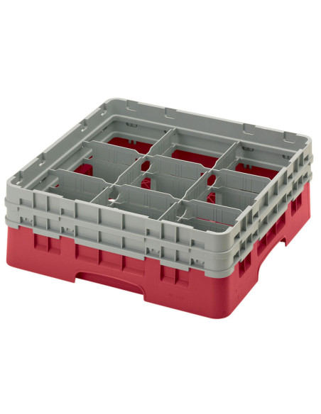 Cesta de lavado 9 comp. 3 alturas - 14,8 cm Ø máx. - alt. máx. 17,6 cm - 50 x 50 x 22,5 cm - Verde sherwood