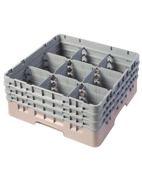 Cesta de lavado 9 comp. 3 alturas - 14,8 cm Ø máx. - alt. máx. 17,6 cm - 50 x 50 x 22,5 cm - Azul marino