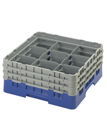 Cesta de lavado 9 comp. 3 alturas - 14,8 cm Ø máx. - alt. máx. 17,6 cm - 50 x 50 x 22,5 cm - Cerceta