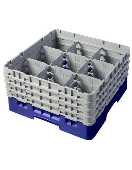 Cesta de lavado 9 comp. 4 alturas - 14,8 cm Ø máx. - alt. máx. 21,7 cm - 50 x 50 x 26,7 cm - Cerceta