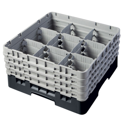 Cesta de lavado 9 comp. 4 alturas - 14,8 cm Ø máx. - alt. máx. 21,7 cm - 50 x 50 x 26,7 cm - Verde sherwood