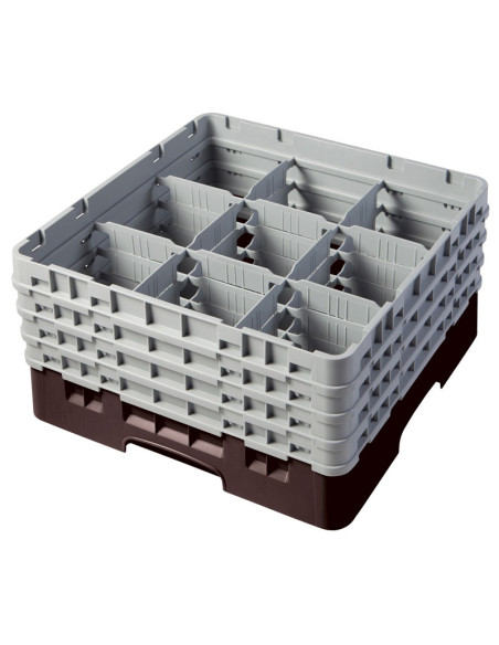 Cesta de lavado 9 comp. 4 alturas - 14,8 cm Ø máx. - alt. máx. 21,7 cm - 50 x 50 x 26,7 cm - Azul