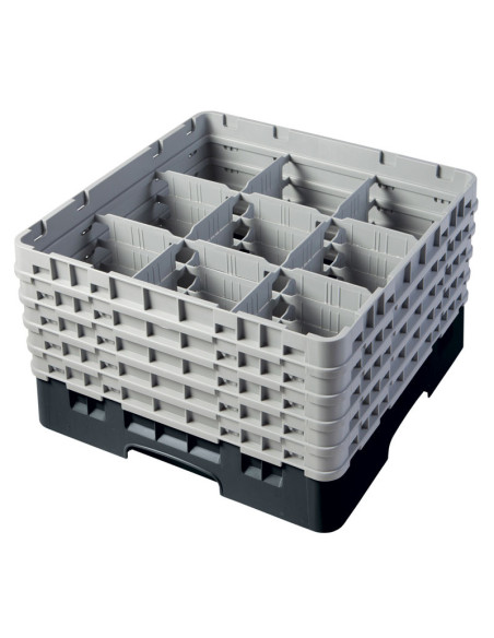 Cesta de lavado 9 comp. 5 alturas - 14,8 cm Ø máx. - alt. máx. 25,8 cm - 50 x 50 x 30,8 cm - Verde sherwood