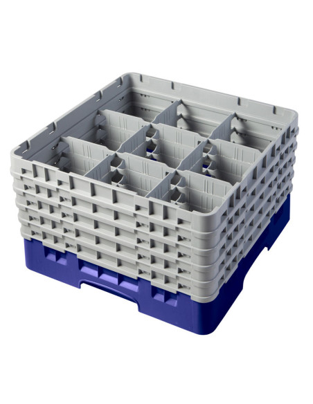 Cesta de lavado 9 comp. 5 alturas - 14,8 cm Ø máx. - alt. máx. 25,8 cm - 50 x 50 x 30,8 cm - Azul marino