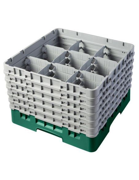 Cesta de lavado 9 comp. 6 alturas - 14,8 cm Ø máx. - alt. máx. 29,9 cm - 50 x 50 x 34,9 cm - Verde sherwood