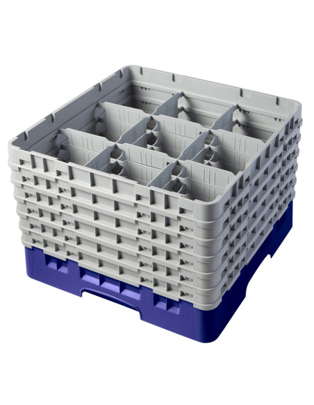 Cesta de lavado 9 comp. 6 alturas - 14,8 cm Ø máx. - alt. máx. 29,9 cm - 50 x 50 x 34,9 cm - Cerceta