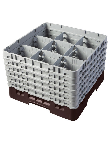 Cesta de lavado 9 comp. 6 alturas - 14,8 cm Ø máx. - alt. máx. 29,9 cm - 50 x 50 x 34,9 cm - Negro