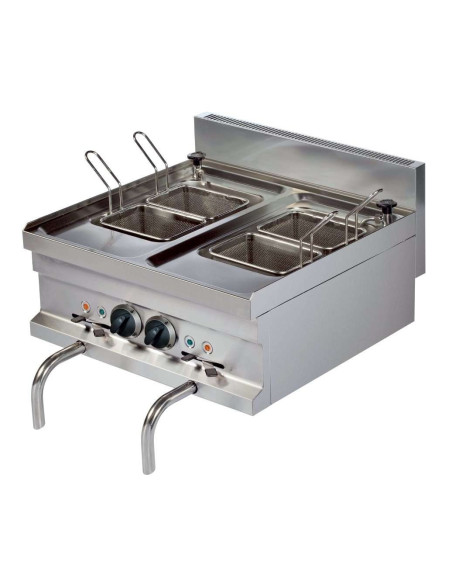 Cocedor de pasta eléctrico sobremesa 14+14 litros 3+3 kw 600x600x265h mm EMH606 Línea Estambul