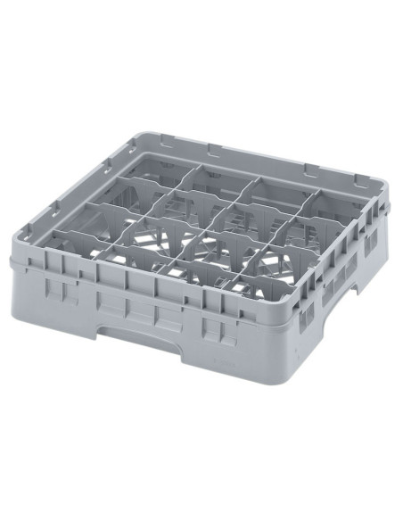 Cesta de lavado 16 comp. 1 altura - 10,9 cm Ø máx. - alt. máx. 9,4 cm - 50 x 50 x 14,3 cm - Gris claro