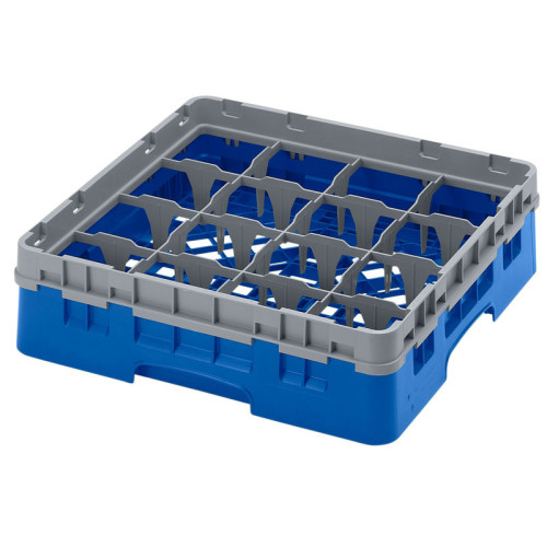 Cesta de lavado 16 comp. 1 altura - 10,9 cm Ø máx. - alt. máx. 9,4 cm - 50 x 50 x 14,3 cm - Azul