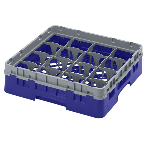 Cesta de lavado 16 comp. 1 altura - 10,9 cm Ø máx. - alt. máx. 9,4 cm - 50 x 50 x 14,3 cm - Azul marino