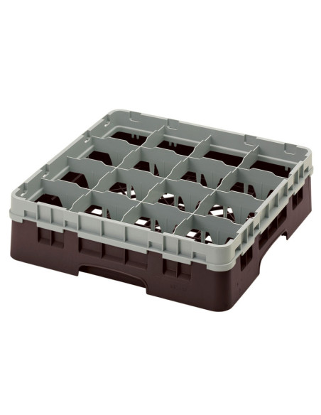 Cesta de lavado 16 comp. 1 altura - 10,9 cm Ø máx. - alt. máx. 11,8 cm - 50 x 50 x 14,3 cm - Castaño