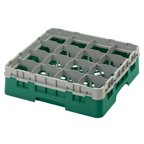 Cesta de lavado 16 comp. 1 altura - 10,9 cm Ø máx. - alt. máx. 11,8 cm - 50 x 50 x 14,3 cm - Verde sherwood