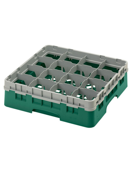 Cesta de lavado 16 comp. 1 altura - 10,9 cm Ø máx. - alt. máx. 11,8 cm - 50 x 50 x 14,3 cm - Verde sherwood