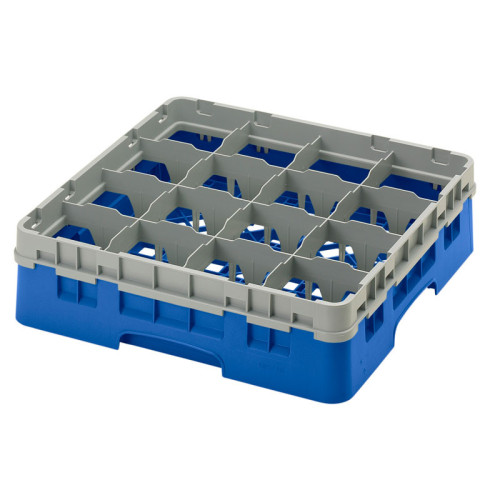 Cesta de lavado 16 comp. 1 altura - 10,9 cm Ø máx. - alt. máx. 11,8 cm - 50 x 50 x 14,3 cm - Azul