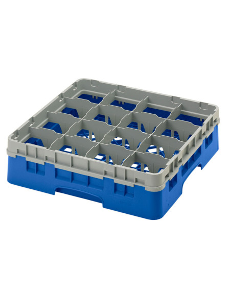 Cesta de lavado 16 comp. 1 altura - 10,9 cm Ø máx. - alt. máx. 11,8 cm - 50 x 50 x 14,3 cm - Azul