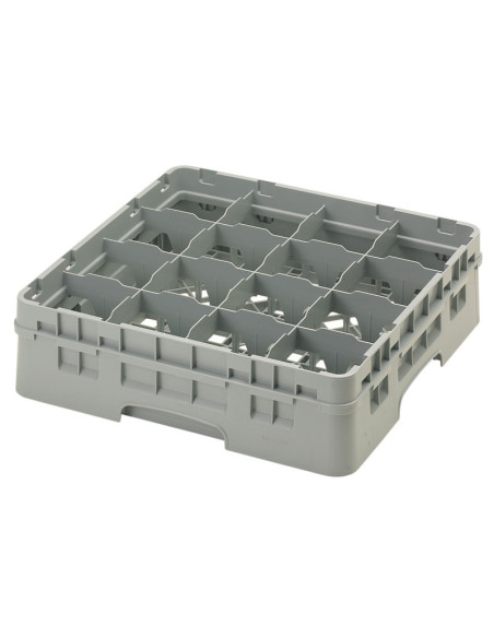 Cesta de lavado 16 comp. 1 altura - 10,9 cm Ø máx. - alt. máx. 11,8 cm - 50 x 50 x 14,3 cm - Gris claro