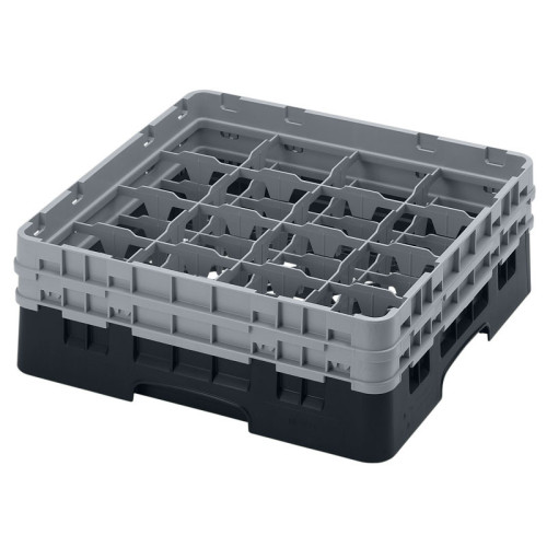 Cesta de lavado 16 comp. 2 alturas - 10,9 cm Ø máx. - alt. máx. 13,5 cm - 50 x 50 x 18,4 cm - Negro