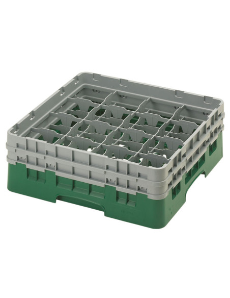 Cesta de lavado 16 comp. 2 alturas - 10,9 cm Ø máx. - alt. máx. 13,5 cm - 50 x 50 x 18,4 cm - Verde sherwood